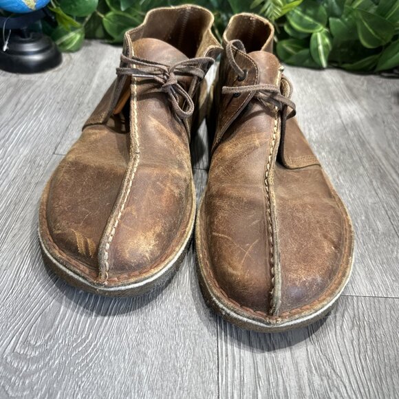 Clarks Originals Desert Trek Mens Size 12 Brown Outdoor Split Toe Boots Shoes